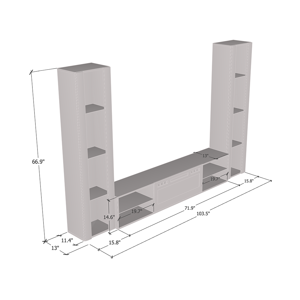 Lima WH-EF Floating Fireplace Entertainment Center