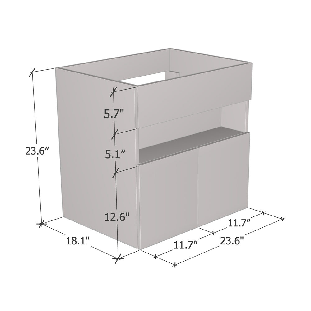 Laguna 2D 60 Floating Bathroom Vanity