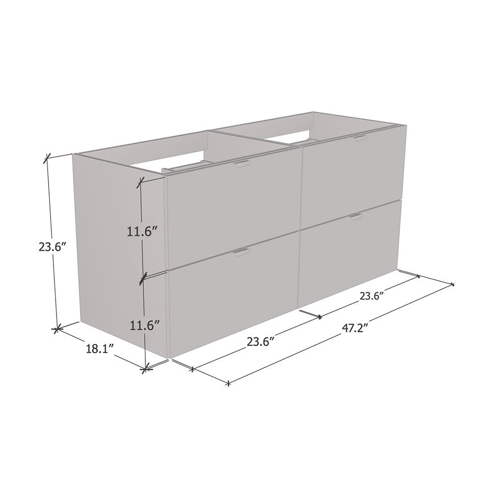 Ines 4S 120 Floating Bathroom Vanity