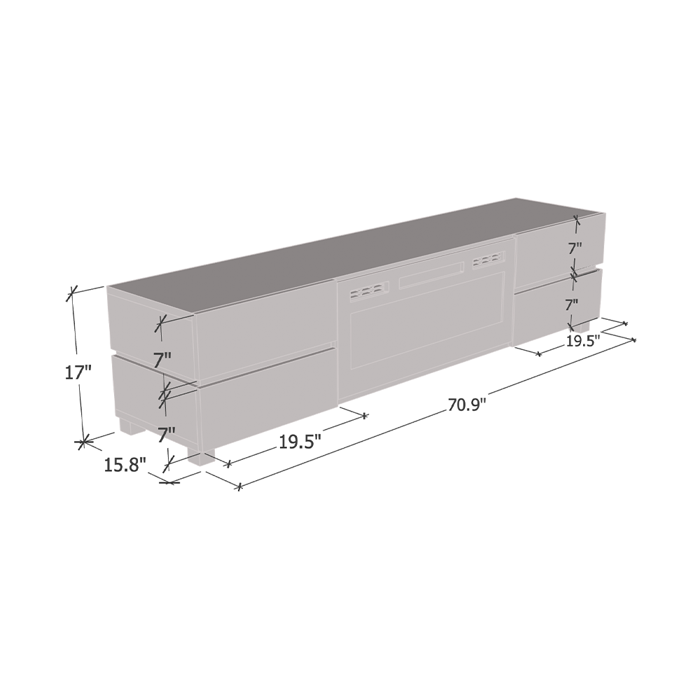 Bono 01 BL-EF Fireplace TV Stand