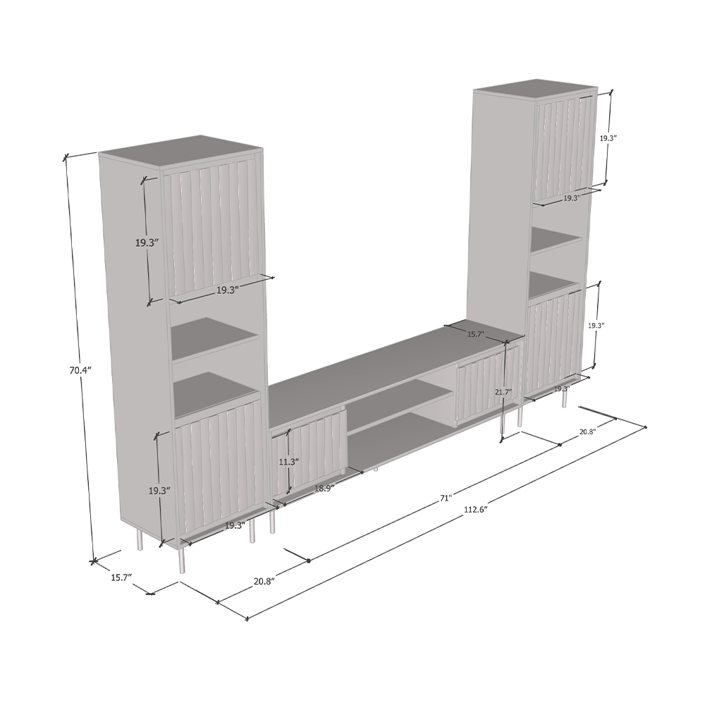 Swing 180TV-BK-BK Entertainment Center