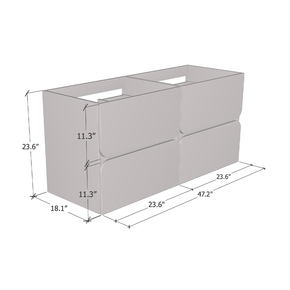 Azurro 4S 120 Double Sink Floating Bathroom Vanity