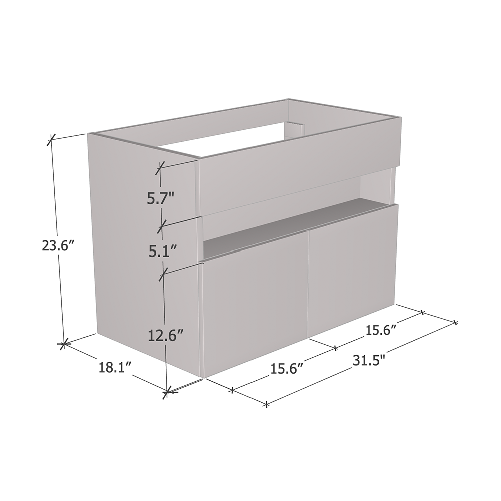 Laguna 2D 80 Floating Bathroom Vanity