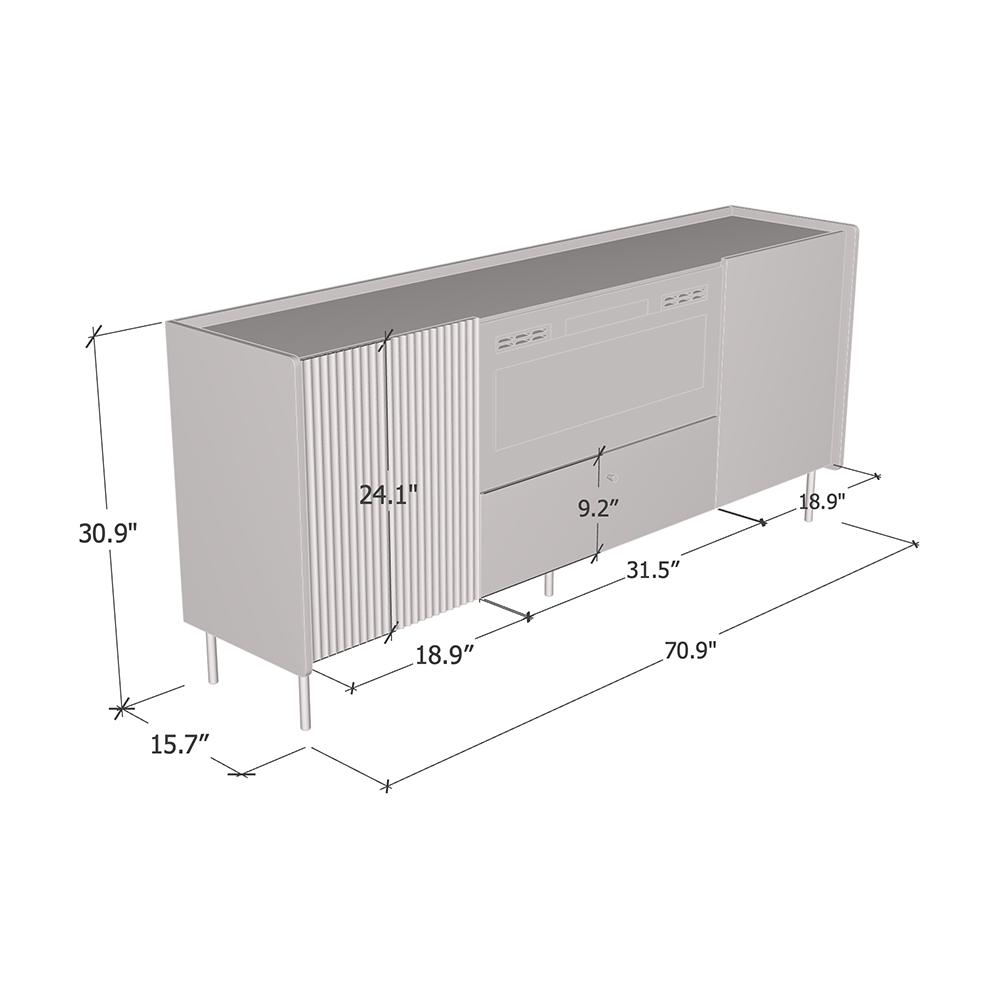 Brandy 180 BL-EF Fireplace Sideboard