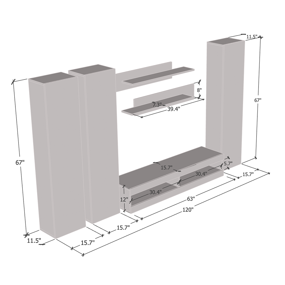 Fly C 34TV Floating Entertainment Center