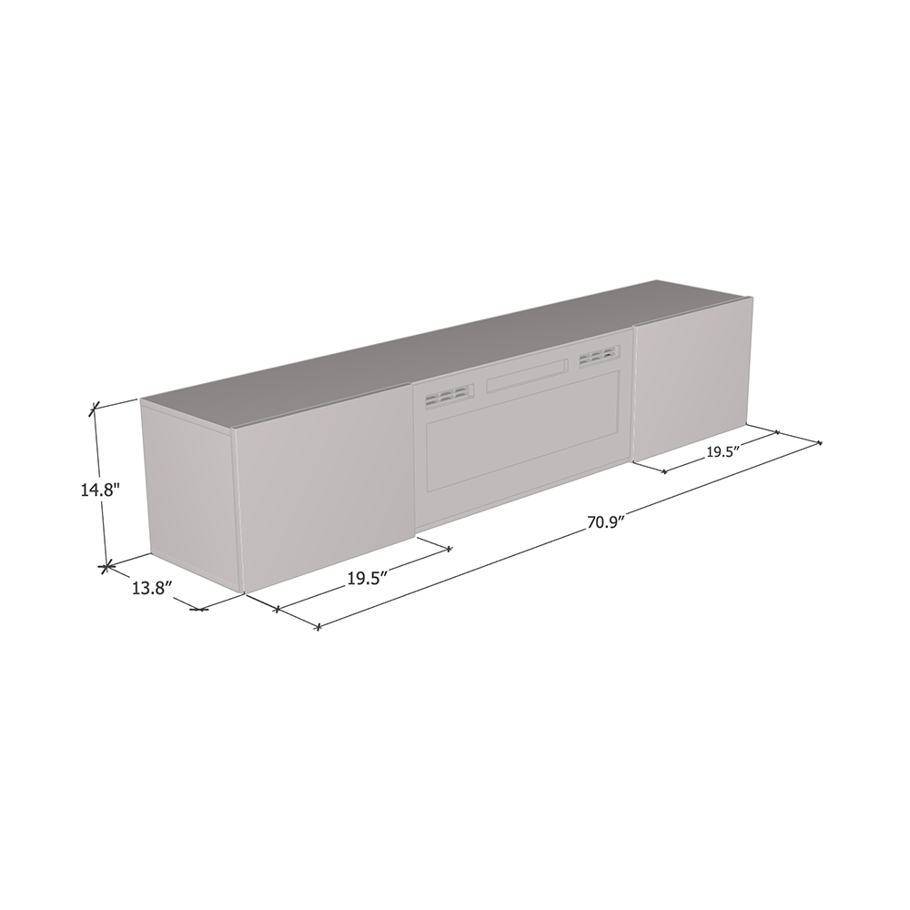 Baja WH-EF Floating Fireplace TV Stand