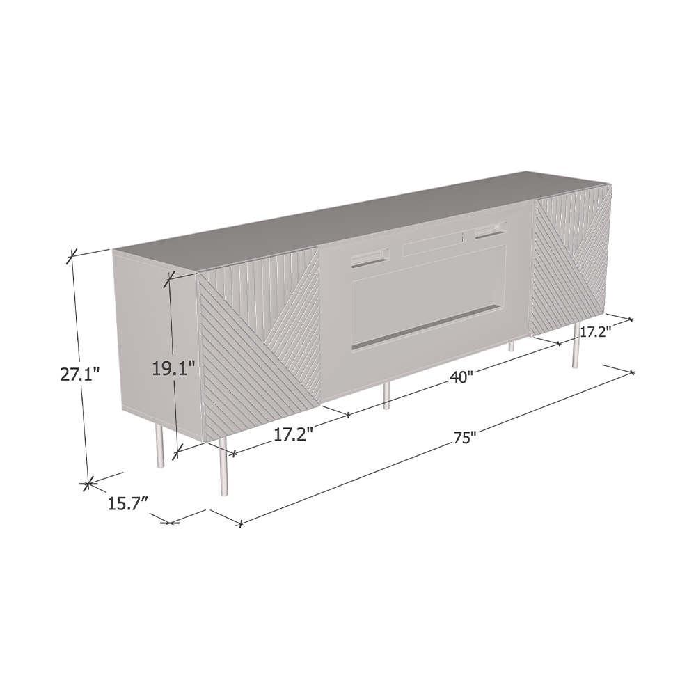 Art Deco WH-EF Fireplace TV Stand