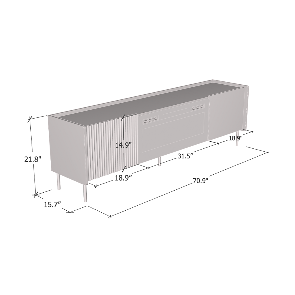 Brandy 180 BL-EF Fireplace TV Stand