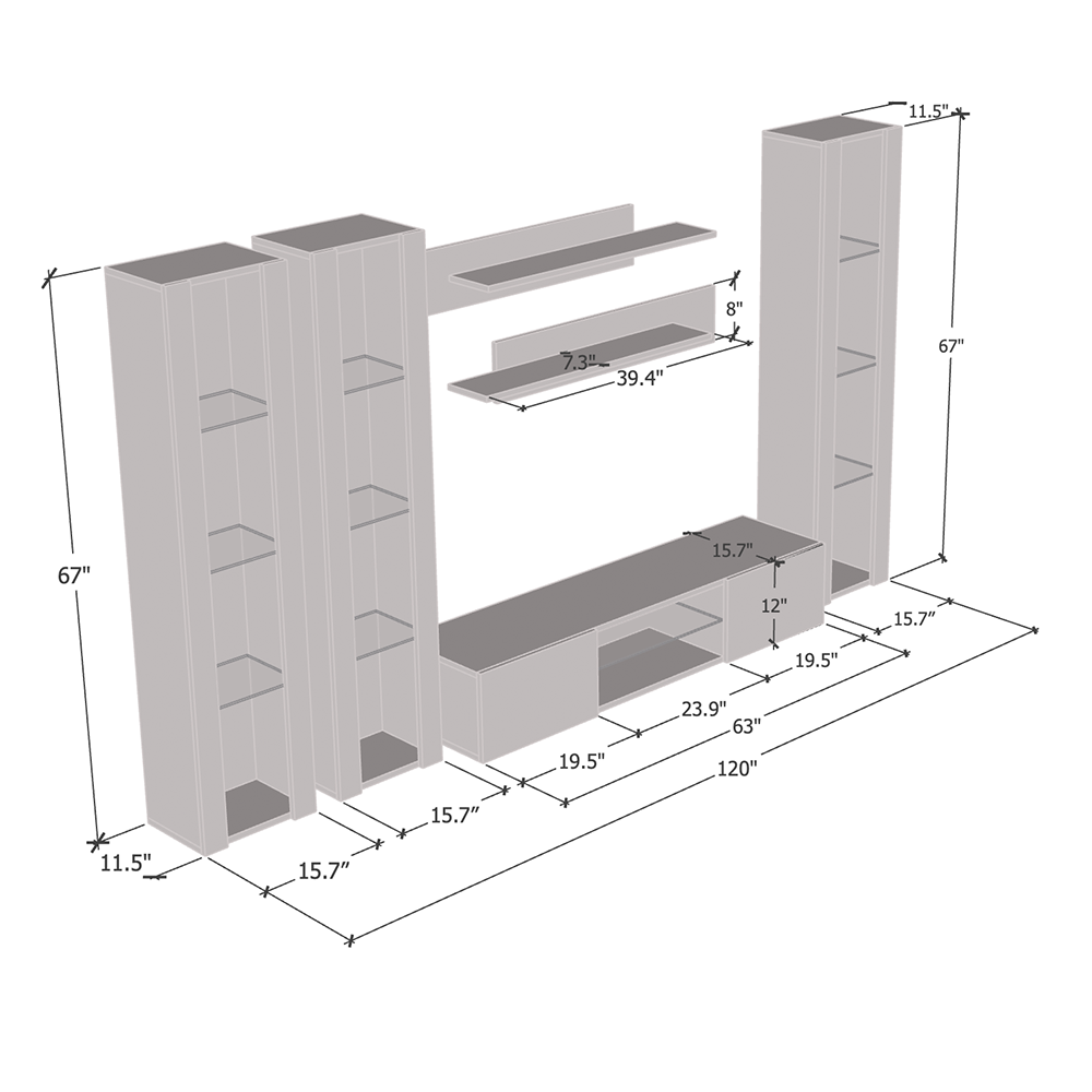 Fly C 33TV Floating Entertainment Center