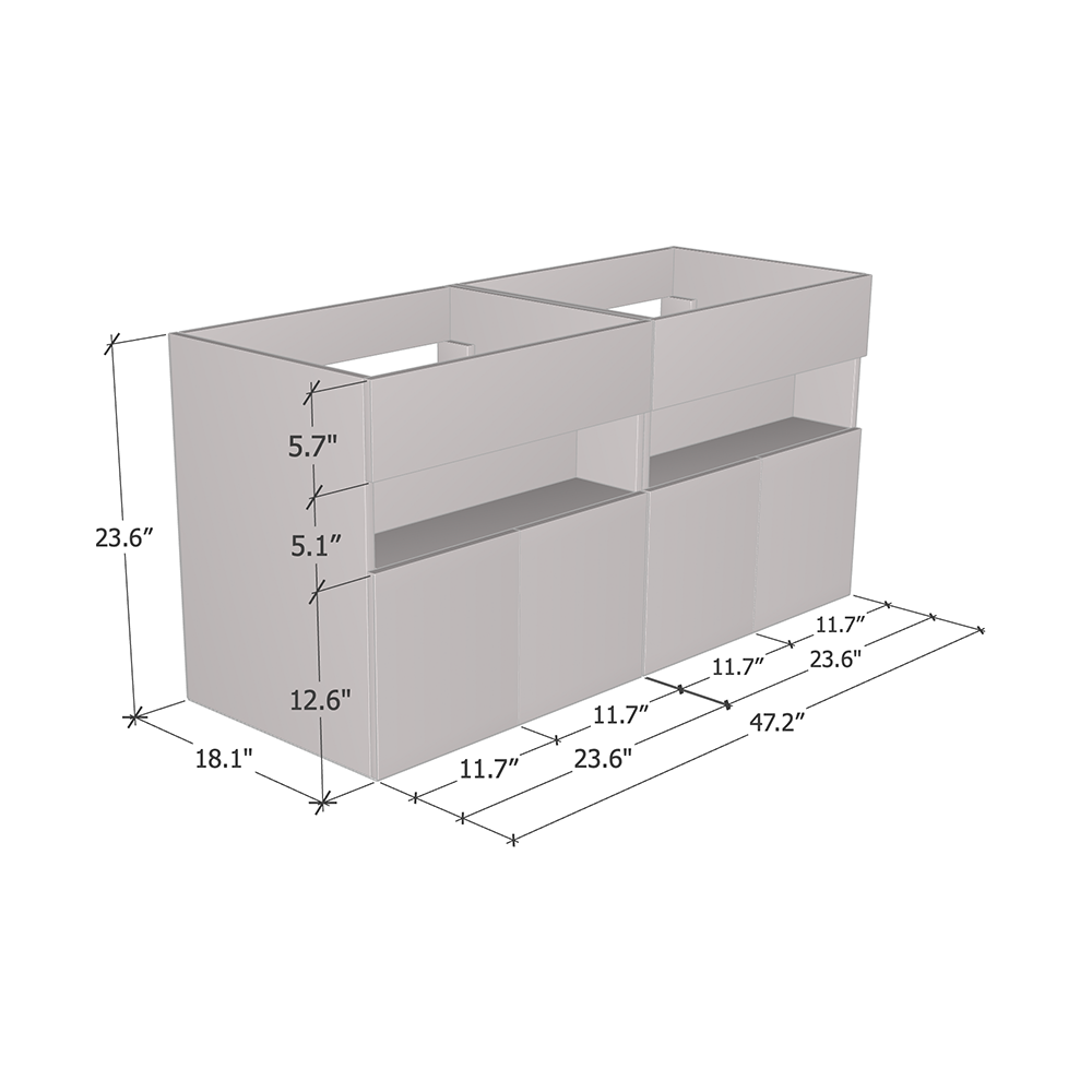 Laguna 4D 120 Floating Bathroom Vanity