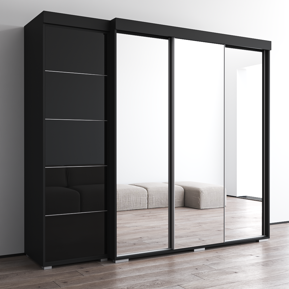 Aria 3D-EX Wardrobe with 3 Mirrors