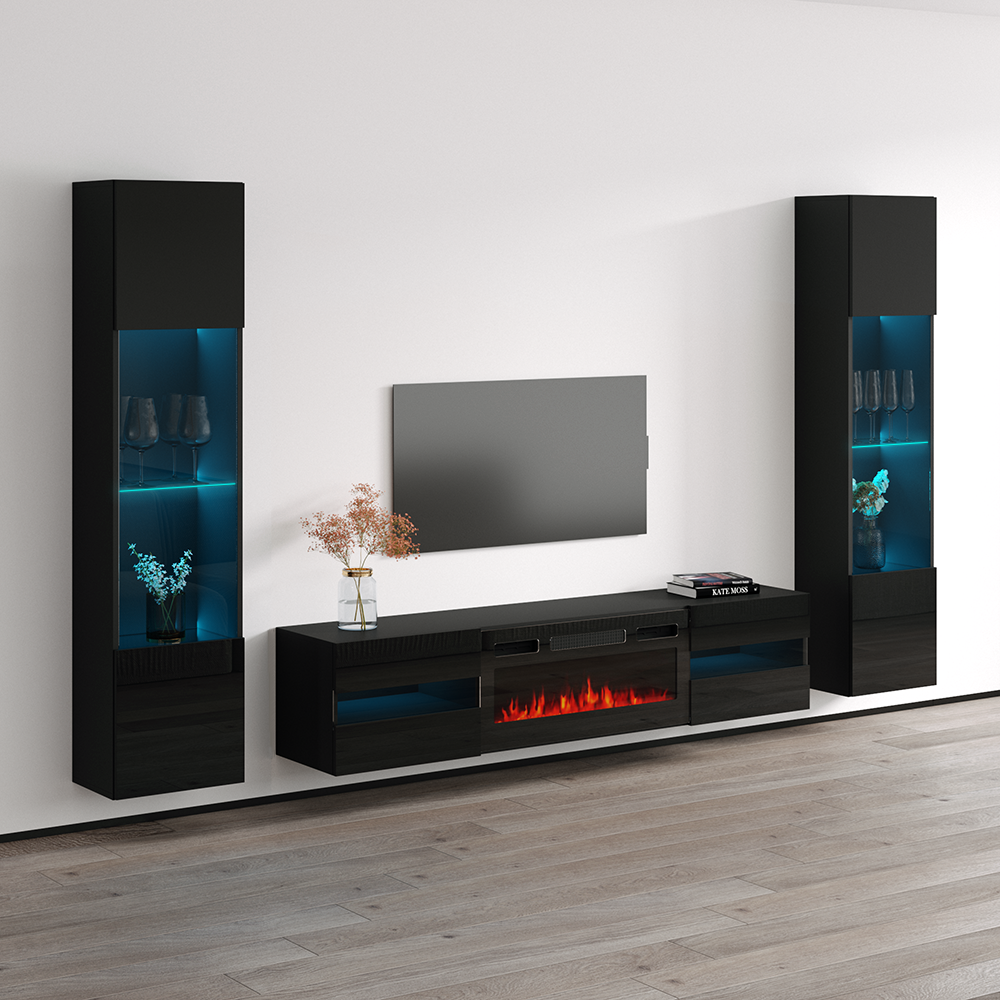 Metro BL-EF Floating Fireplace Entertainment Center