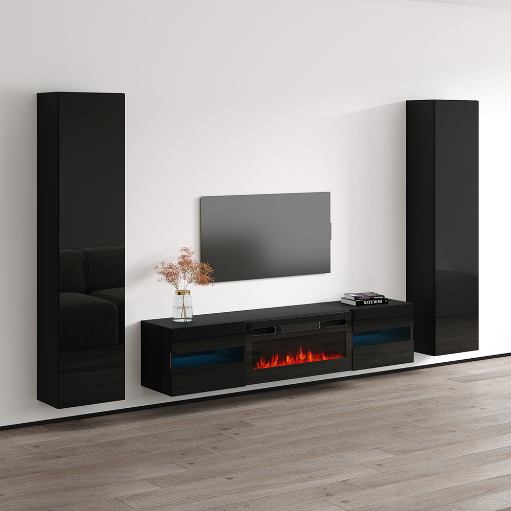 Metro BL-EF Floating Fireplace Entertainment Center