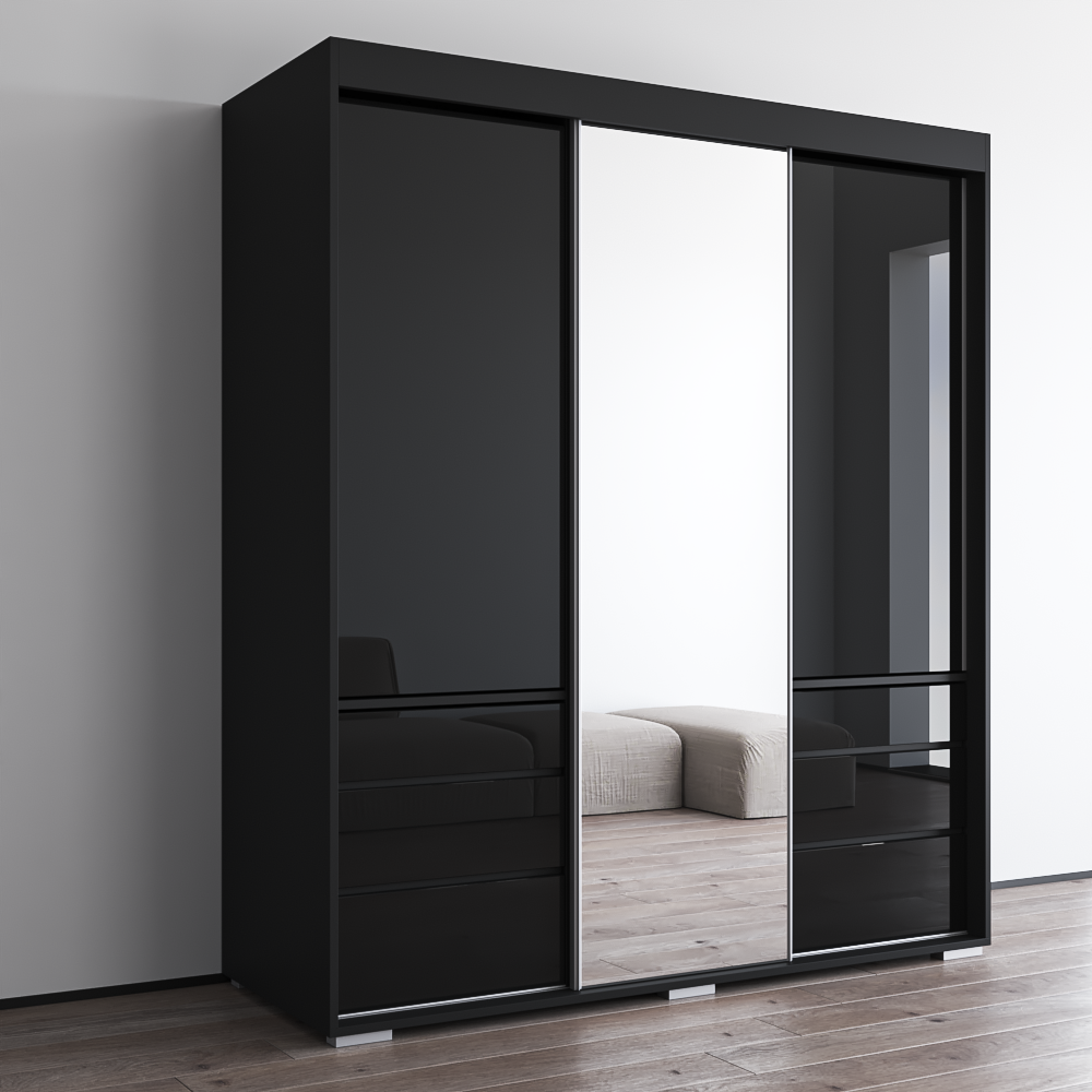 Monaco 3D Wardrobe with Mirror