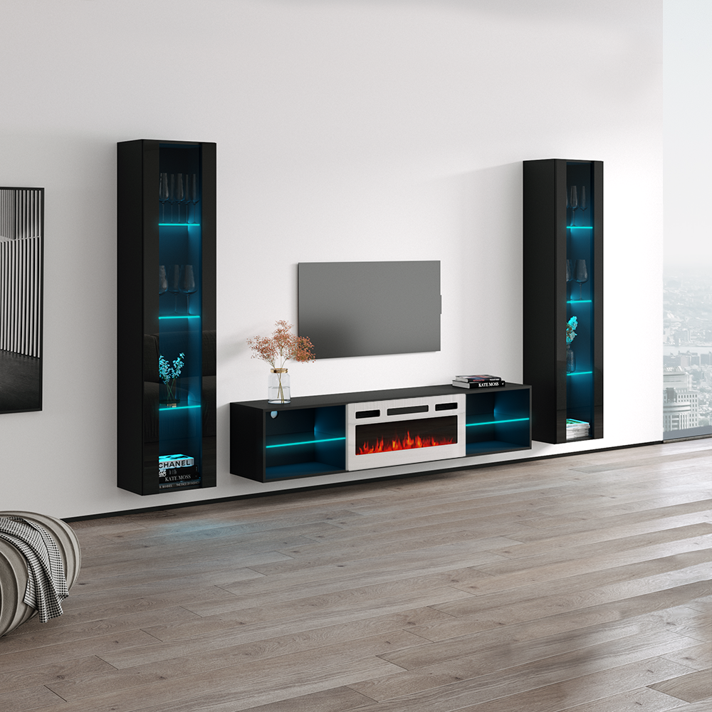 Lima WH-EF Floating Fireplace Entertainment Center