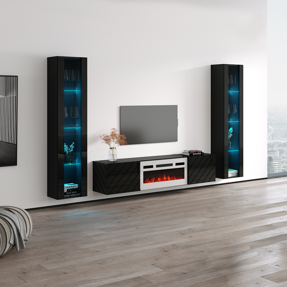 Luxe WH-EF Floating Fireplace Entertainment Center