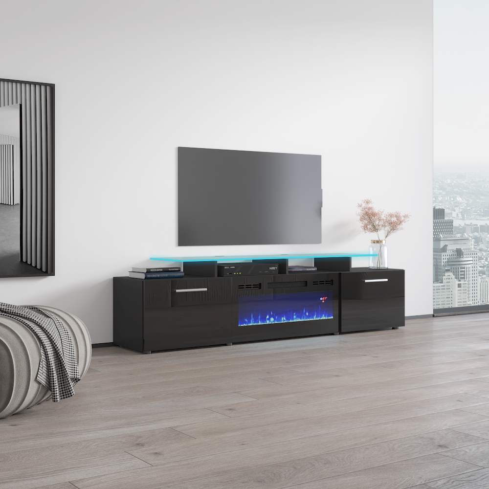 Rova BL-EF Fireplace TV Stand