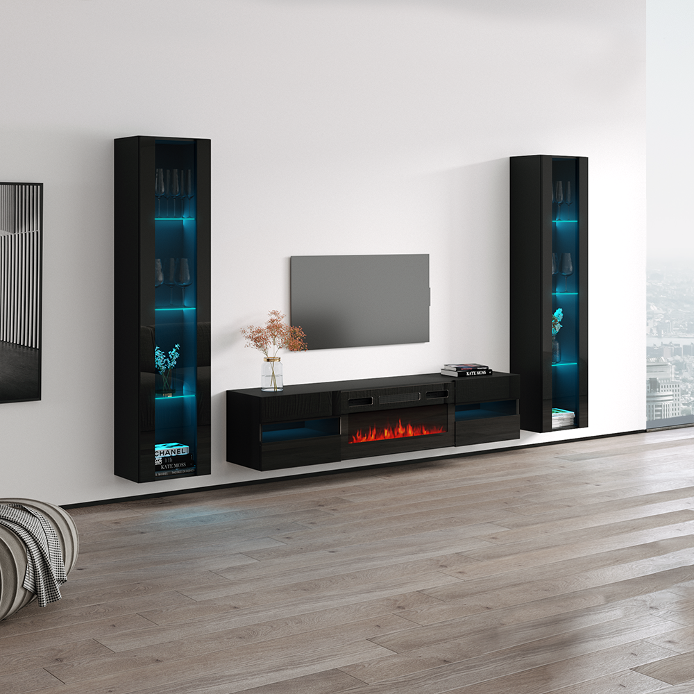 Metro BL-EF Floating Fireplace Entertainment Center