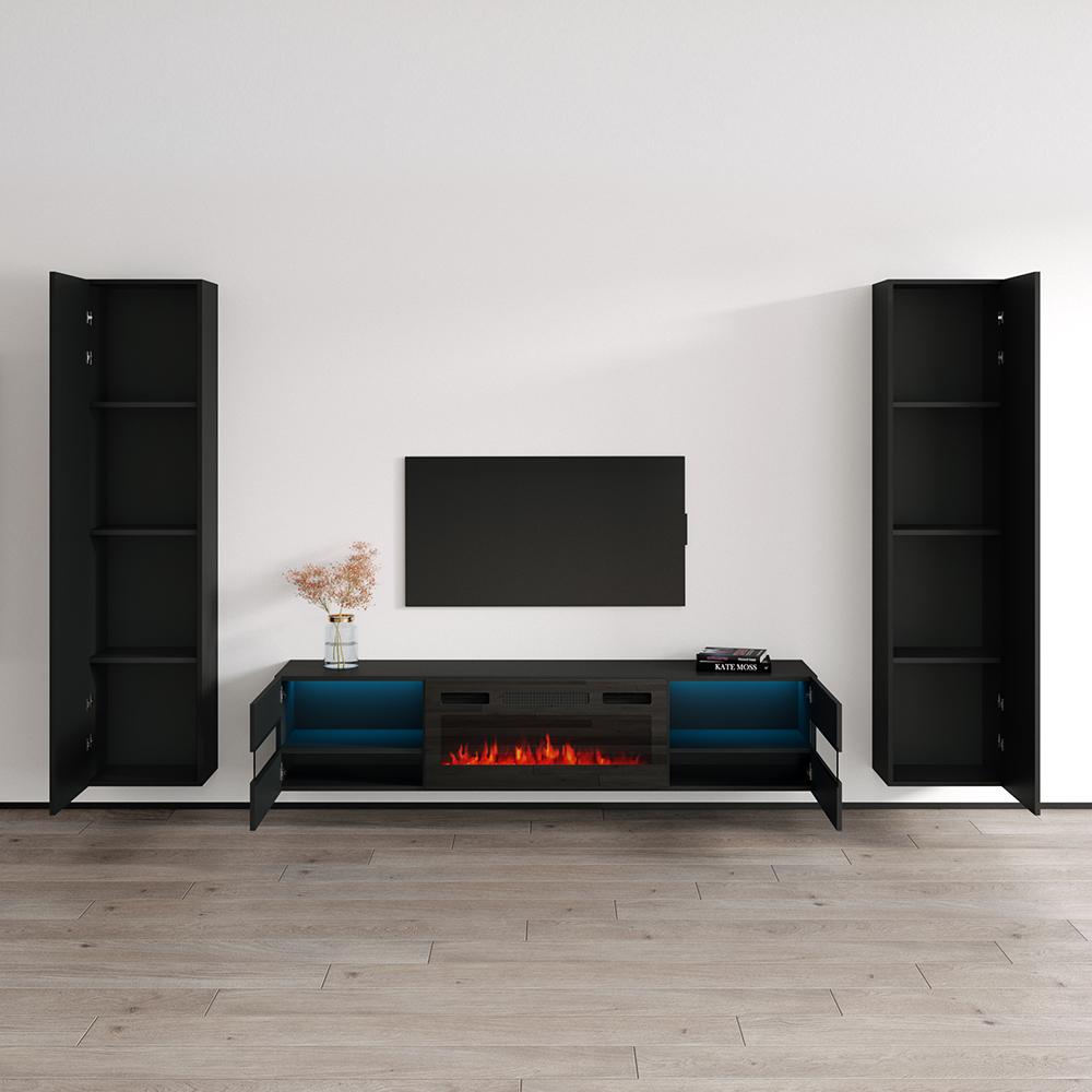 Metro BL-EF Floating Fireplace Entertainment Center