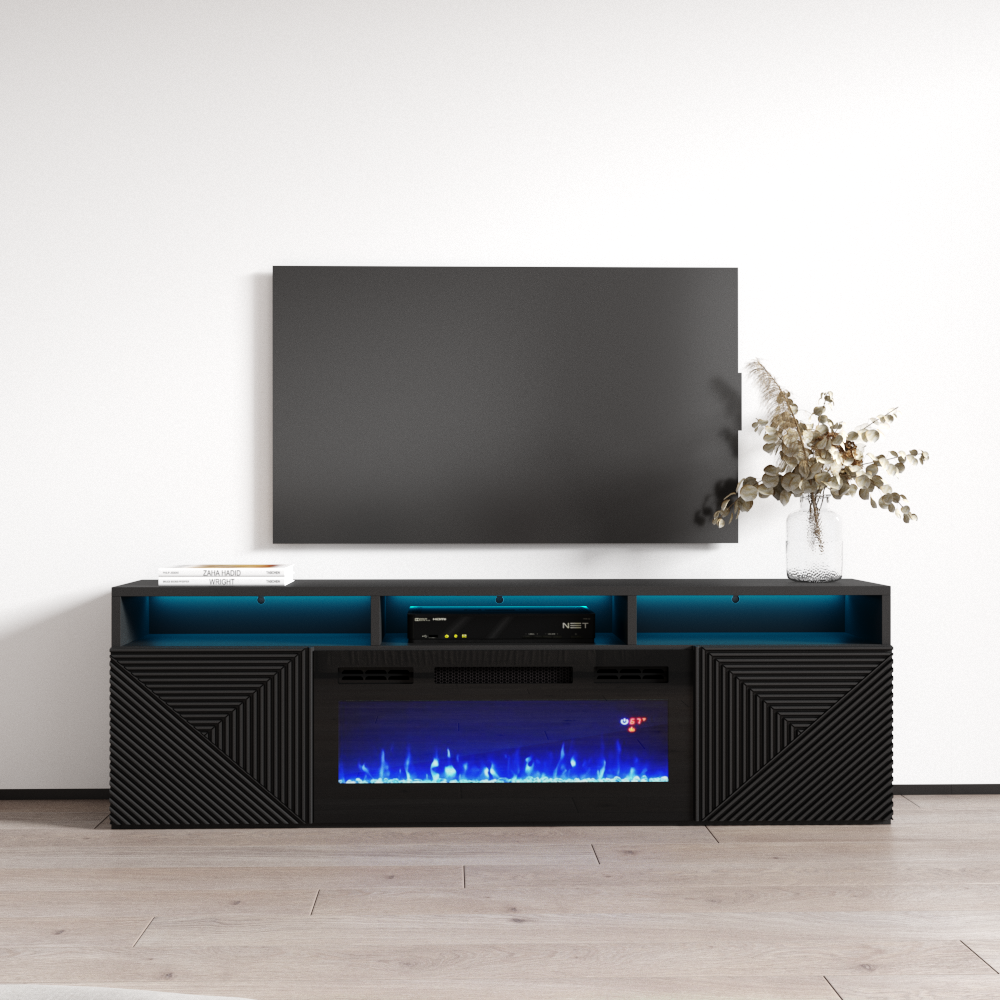 Giza BL-EF Floating Fireplace TV Stand