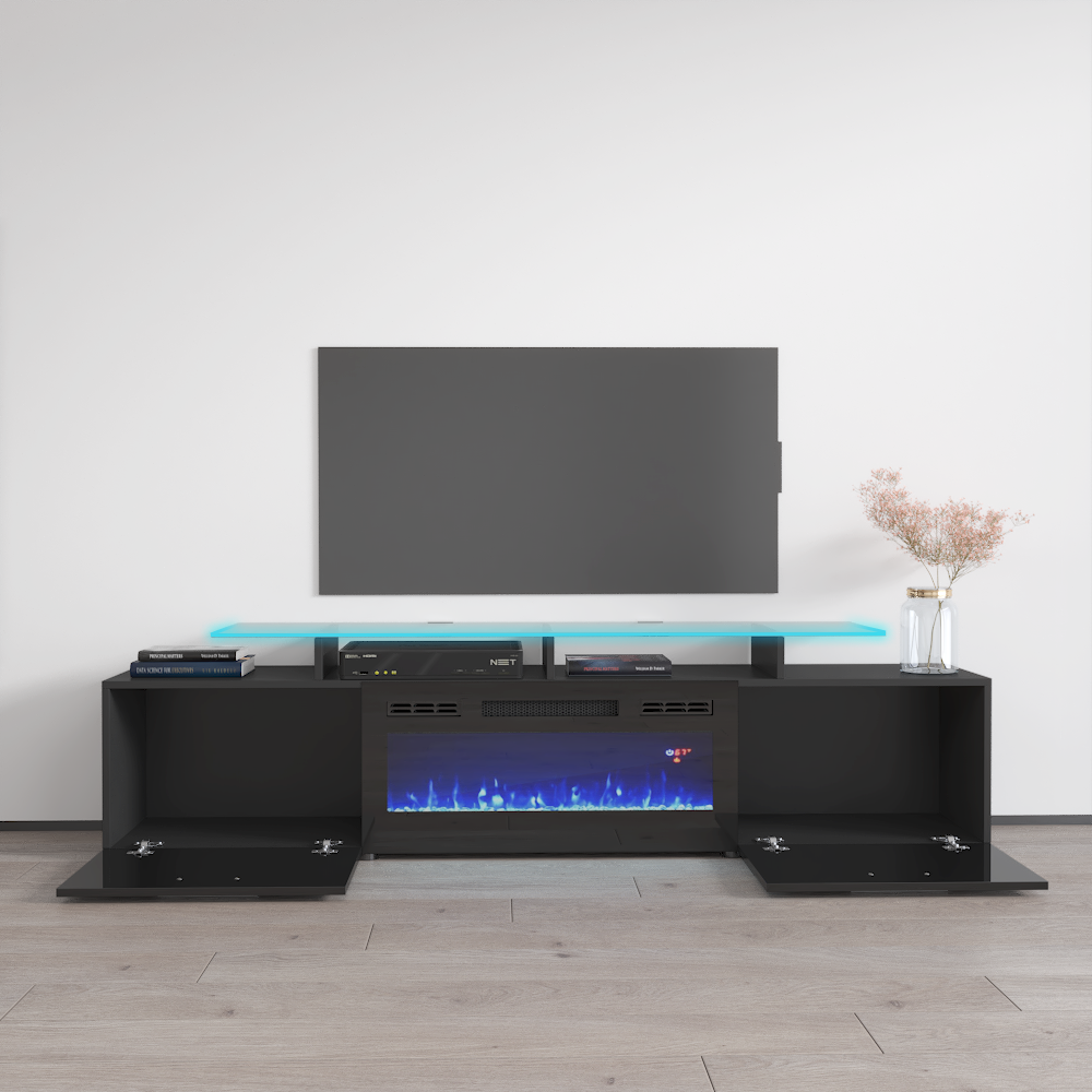 Rova BL-EF Fireplace TV Stand