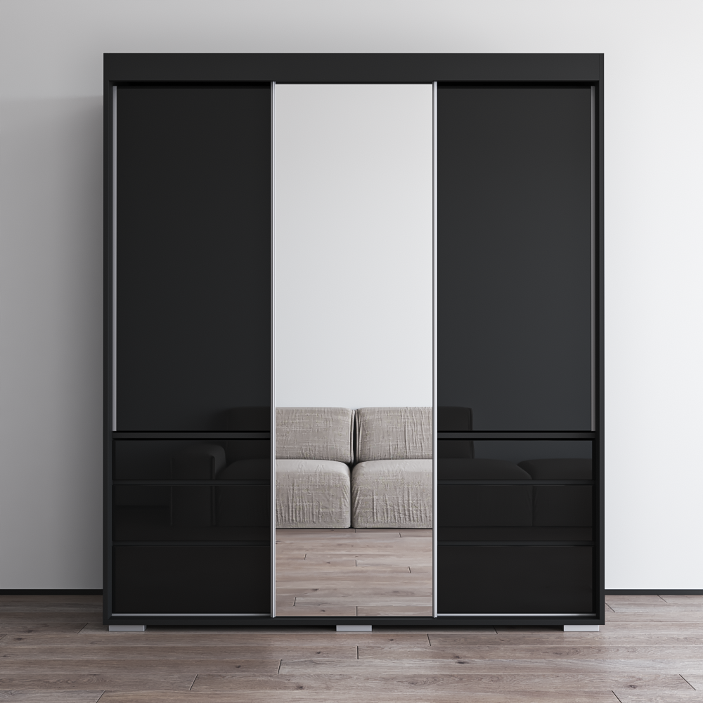 Monaco 3D Wardrobe with Mirror