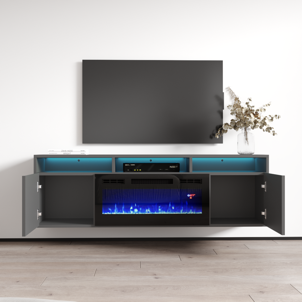 Giza BL-EF Floating Fireplace TV Stand