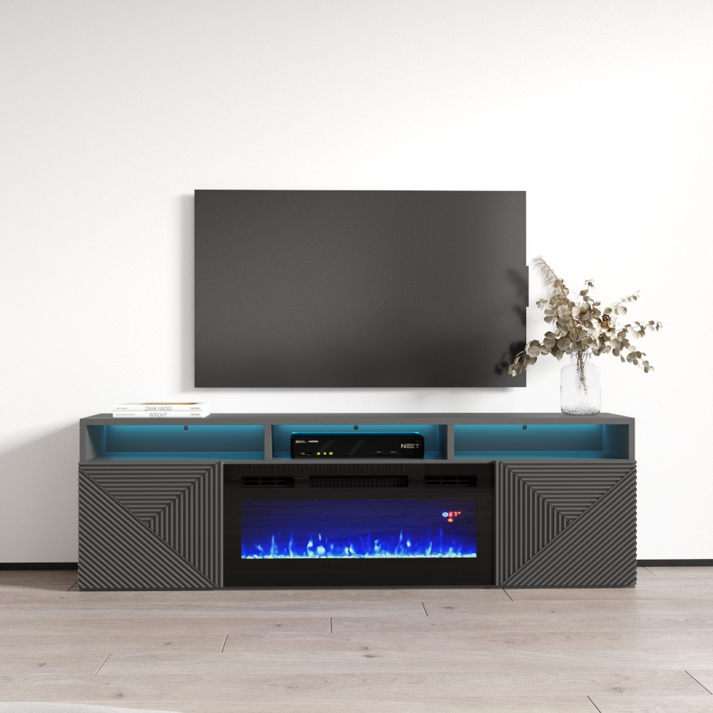 Giza BL-EF Floating Fireplace TV Stand