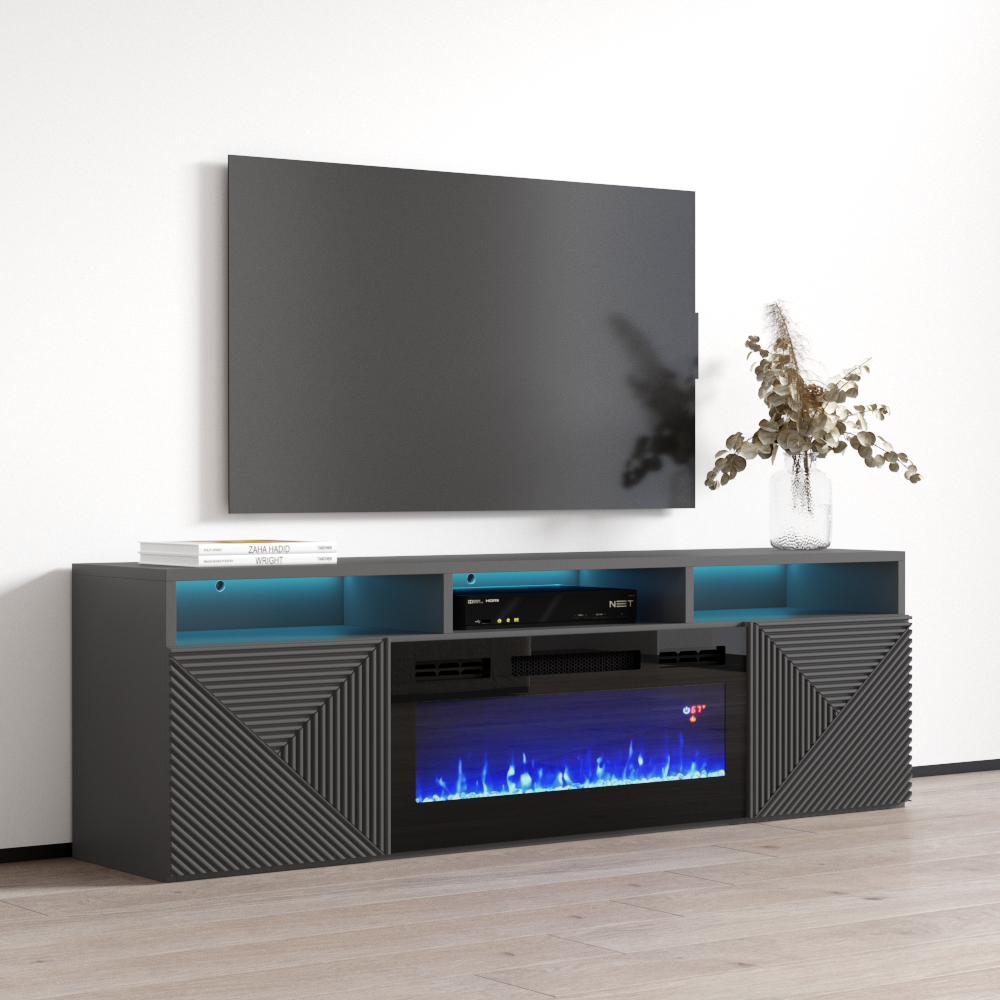 Giza BL-EF Floating Fireplace TV Stand