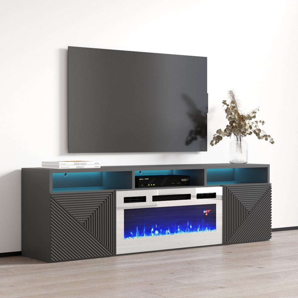 Giza WH-EF Floating Fireplace TV Stand