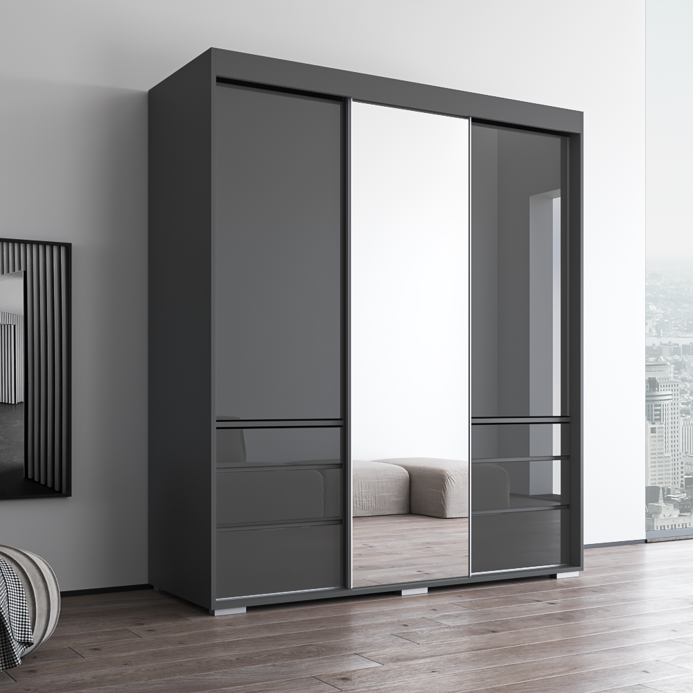 Monaco 3D Wardrobe with Mirror