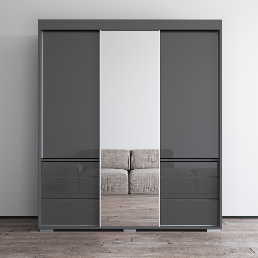 Monaco 3D Wardrobe with Mirror