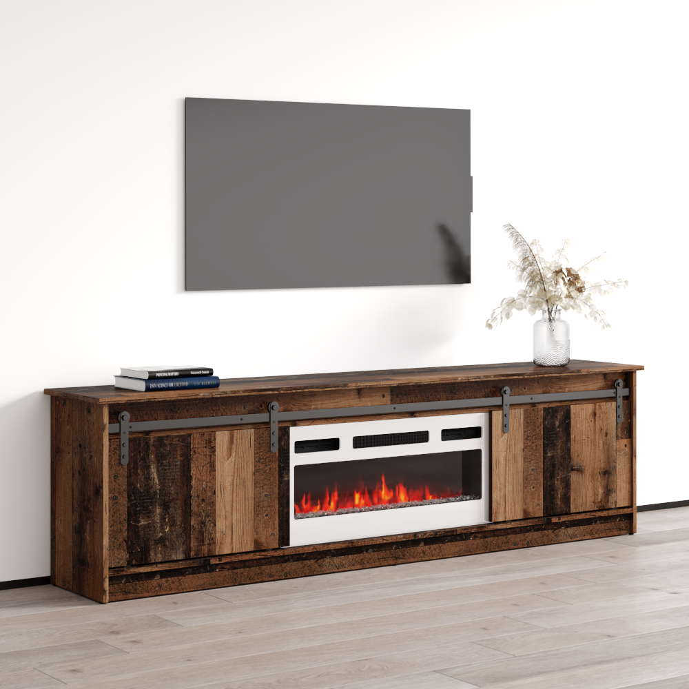 Granero 04 WH-EF Fireplace TV Stand