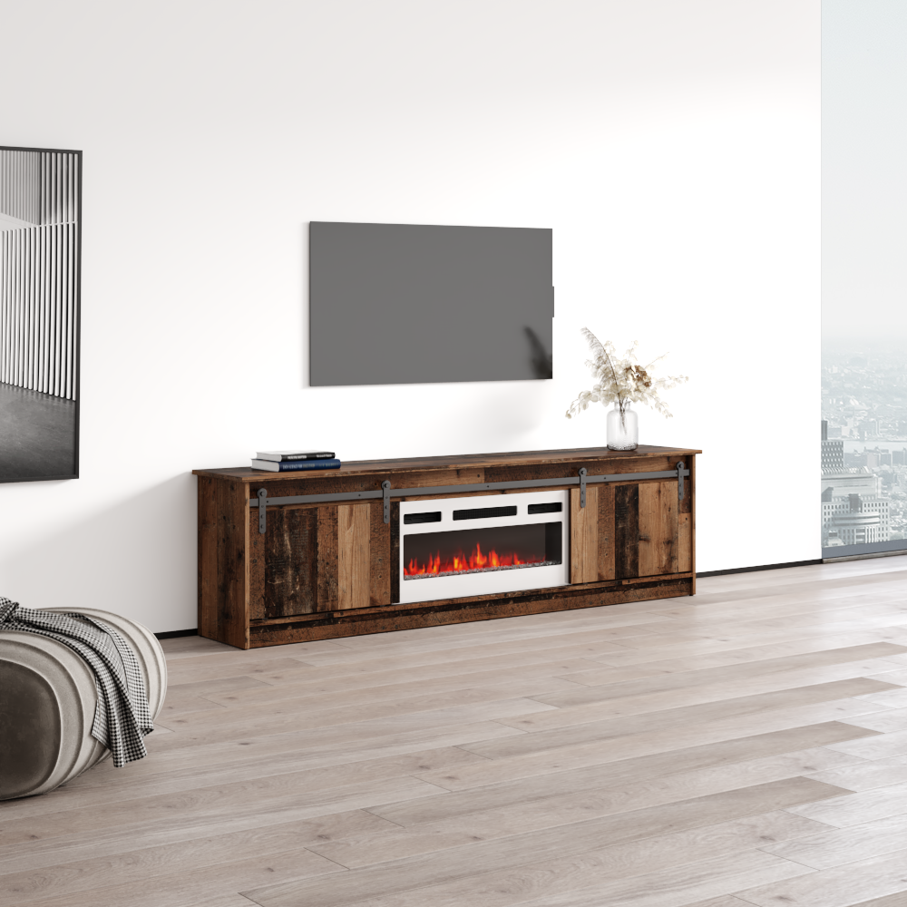 Granero 04 WH-EF Fireplace TV Stand