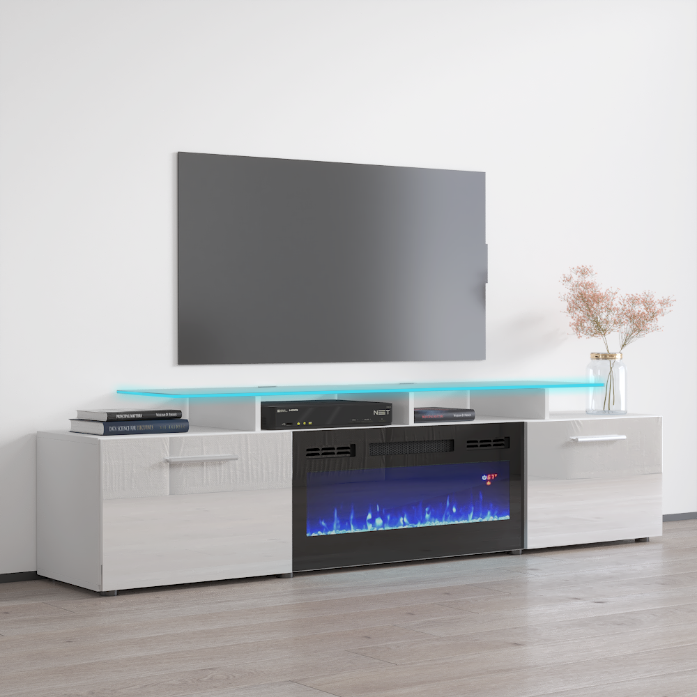 Rova BL-EF Fireplace TV Stand