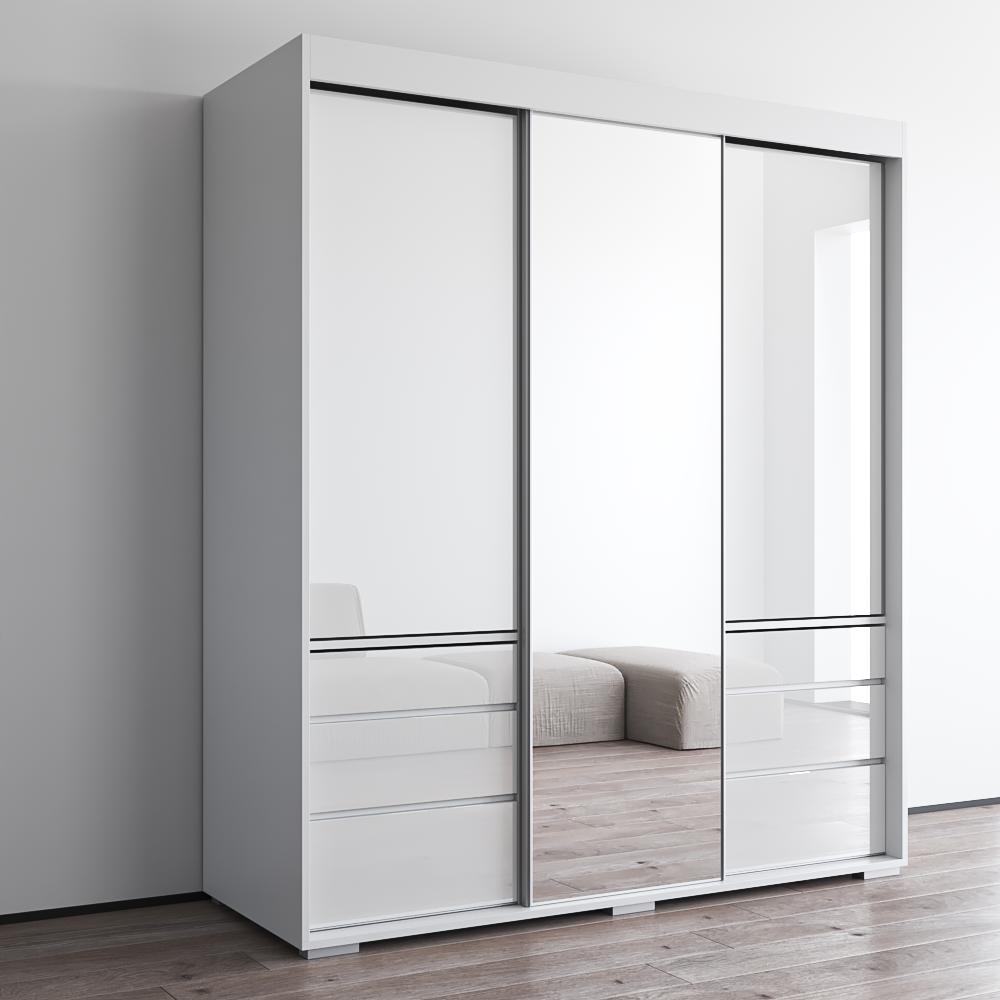 Monaco 3D Wardrobe with Mirror