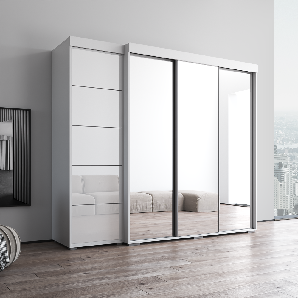 Aria 3D-EX Wardrobe with 3 Mirrors