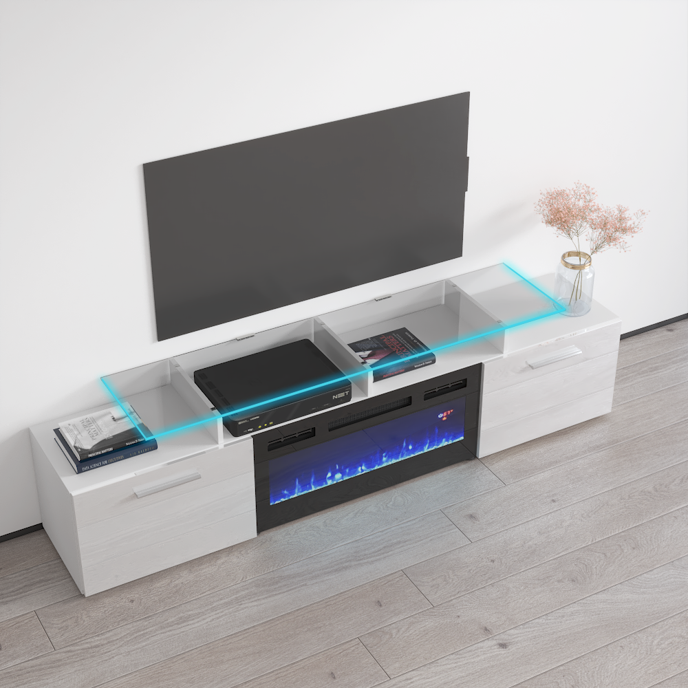 Rova BL-EF Fireplace TV Stand