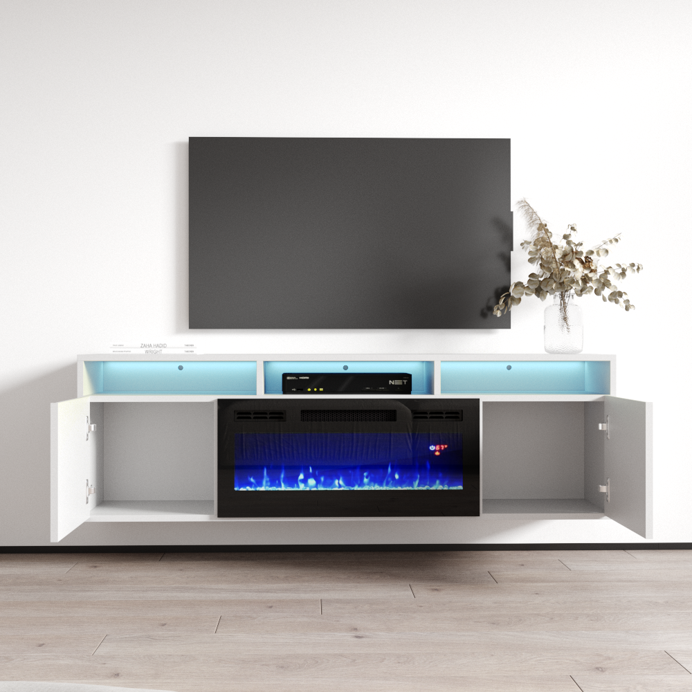 Giza BL-EF Floating Fireplace TV Stand