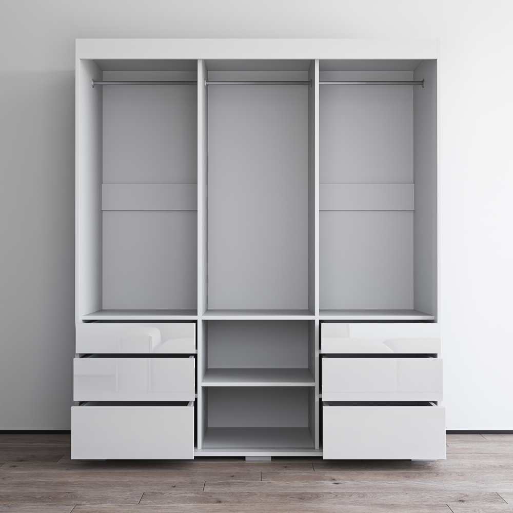 Monaco 3D Wardrobe with Mirror