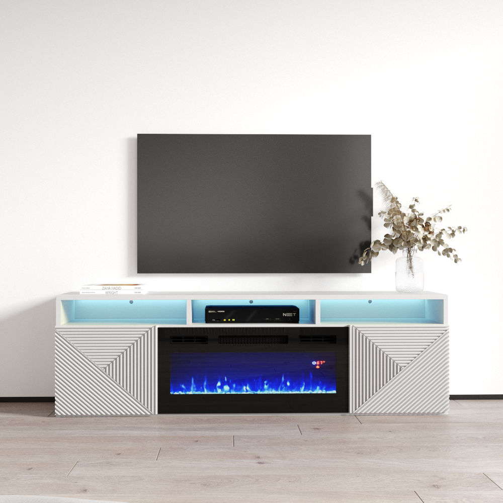 Giza BL-EF Floating Fireplace TV Stand