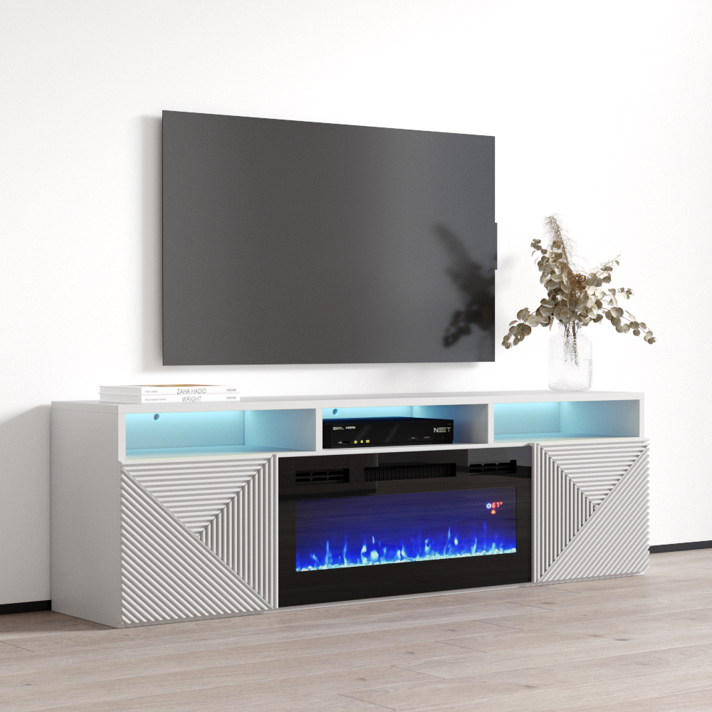 Giza BL-EF Floating Fireplace TV Stand