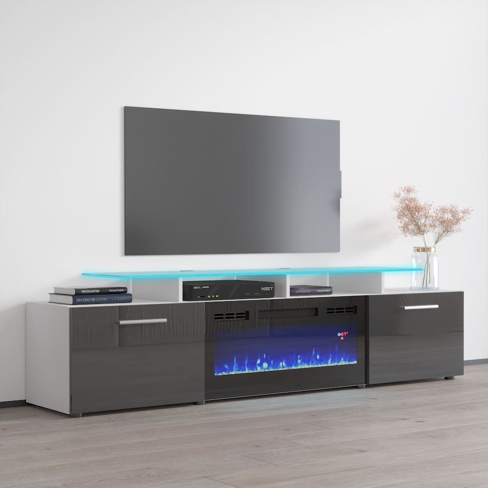 Rova BL-EF Fireplace TV Stand