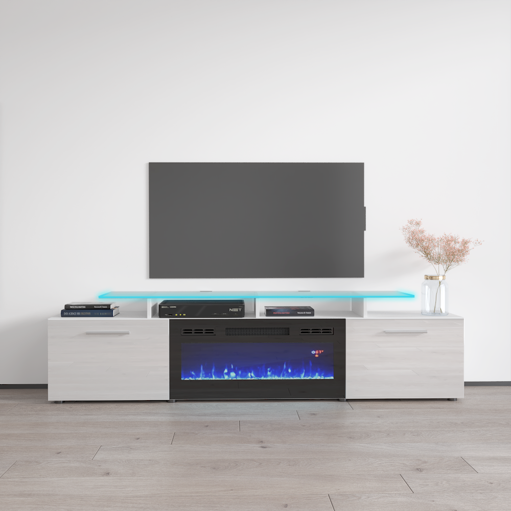 Rova BL-EF Fireplace TV Stand