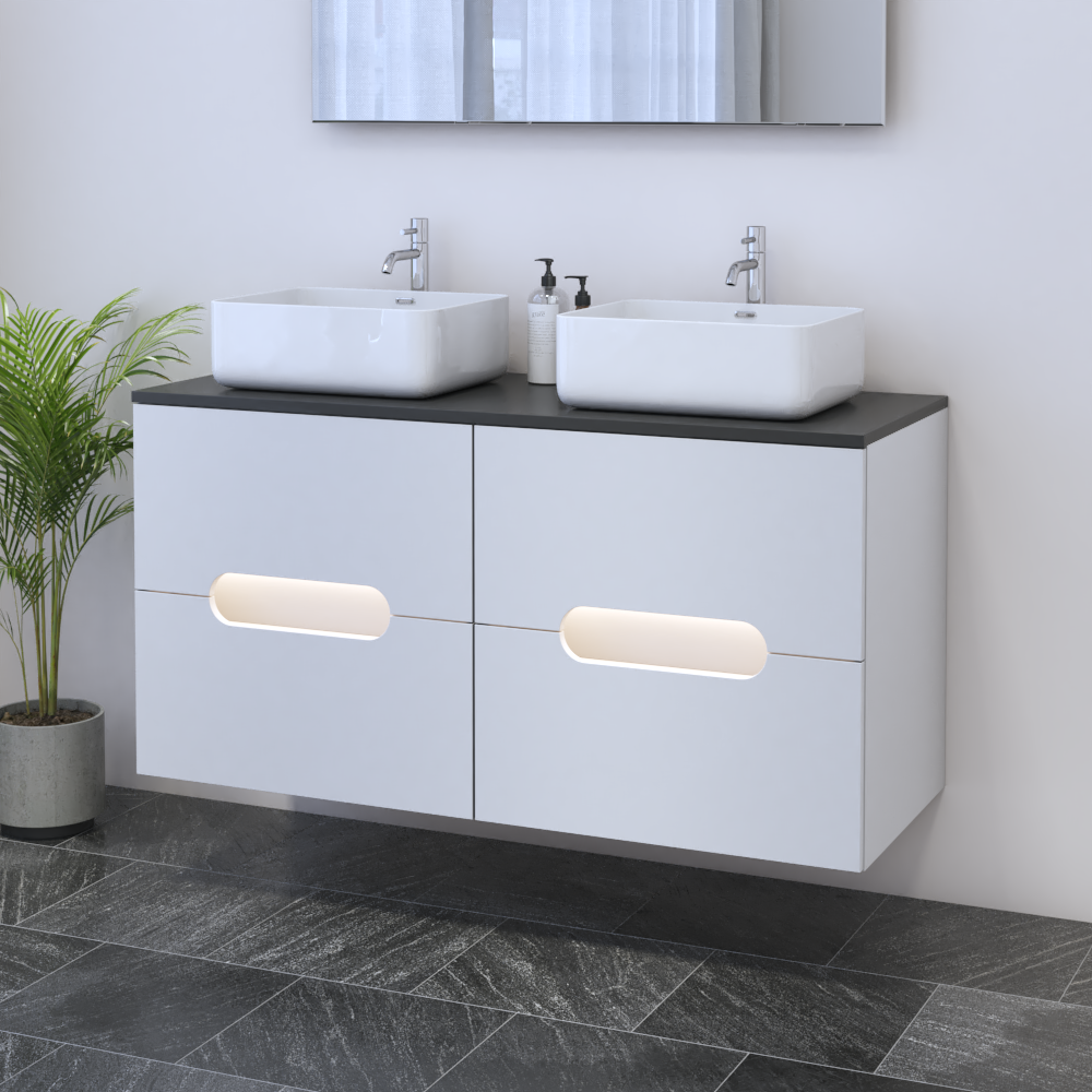 Estelle 4S 120 Double Sink Floating Bathroom Vanity