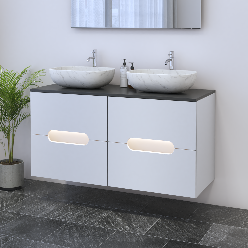 Estelle 4S 120 Double Sink Floating Bathroom Vanity