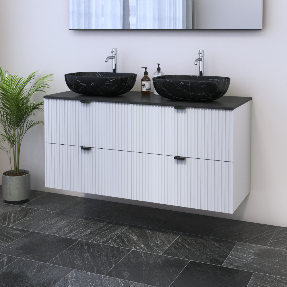 Nicole 4S 120 Double Sink Floating Bathroom Vanity