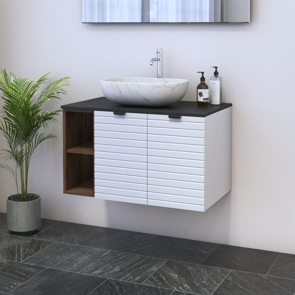 Capri 2D 60 Floating Bathroom Vanity with Shelf