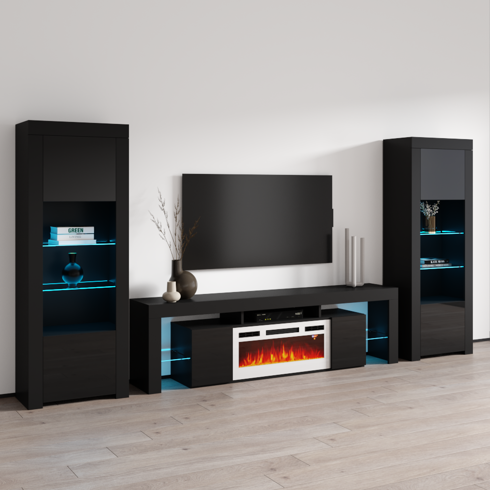 Soleo WH-EF BK-BK Entertainment Center