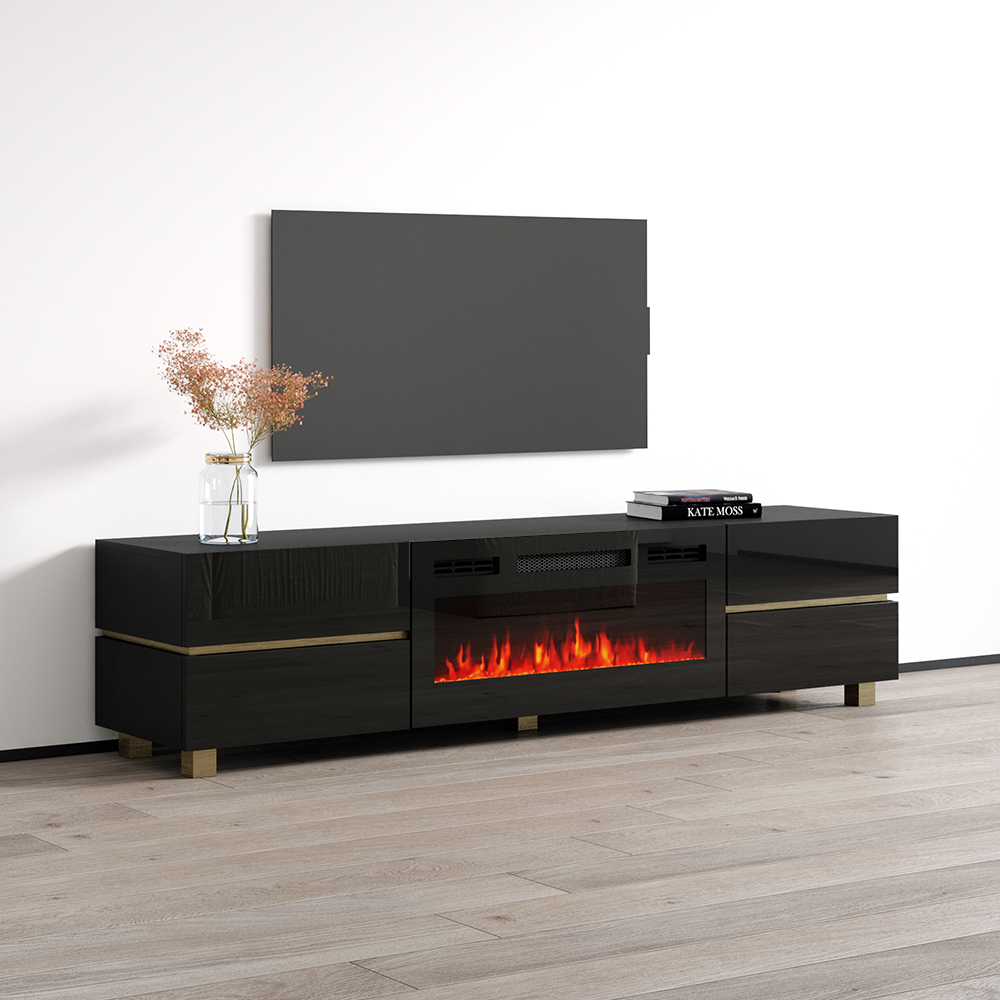 Bono 01 BL-EF Fireplace TV Stand